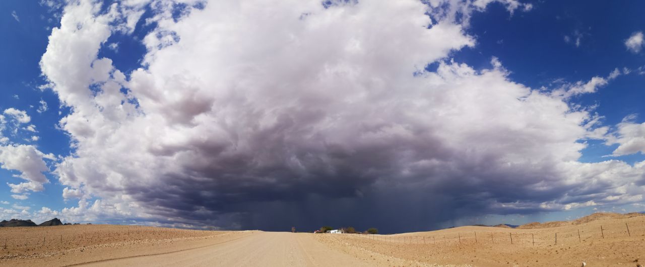 Thunderstorm in the Namibian desert.